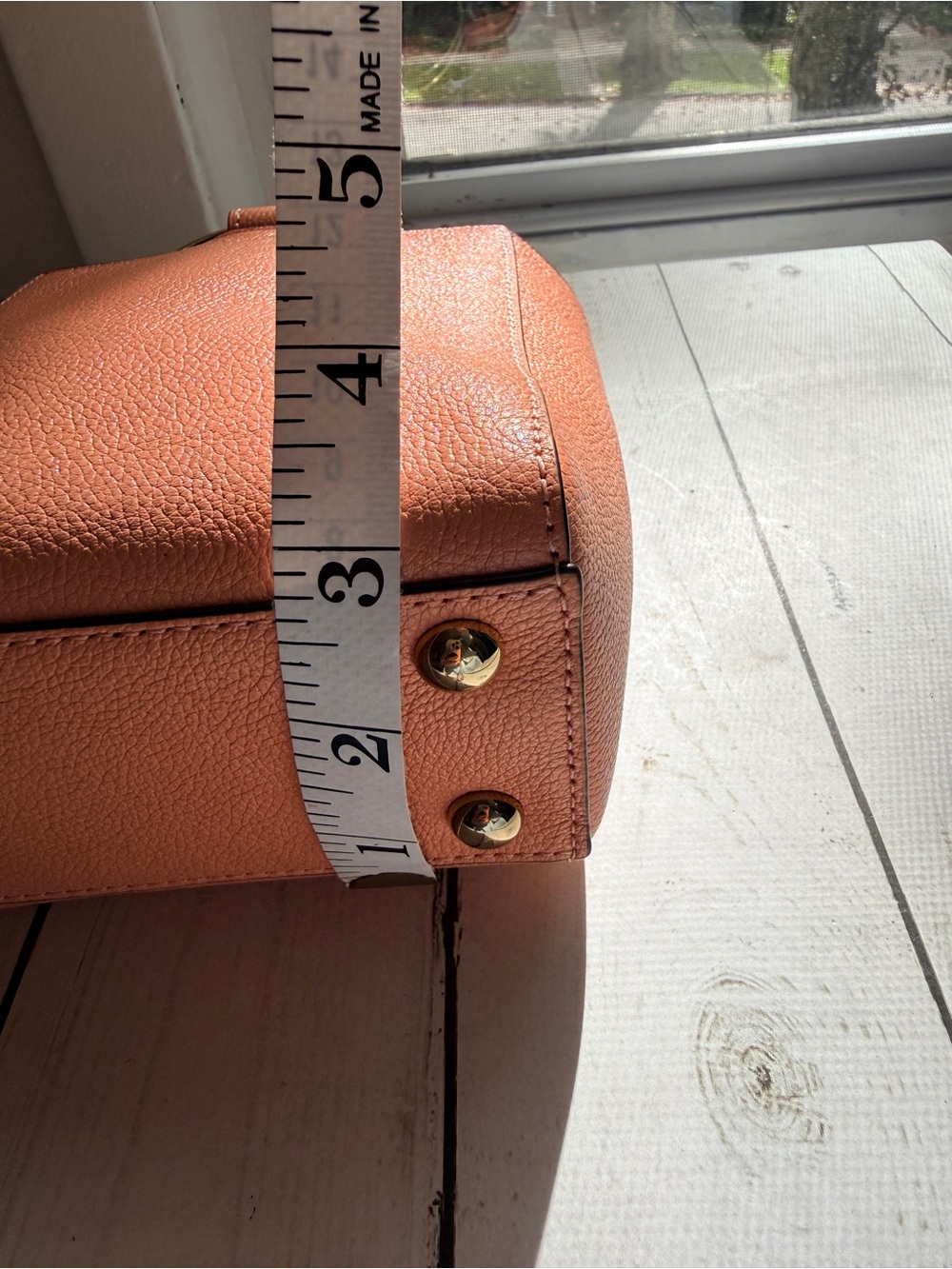 Henri Bendel Marquis Micro Mini Ring Top Bucket Bag Coral Pink Leather - Picture 15 of 15
